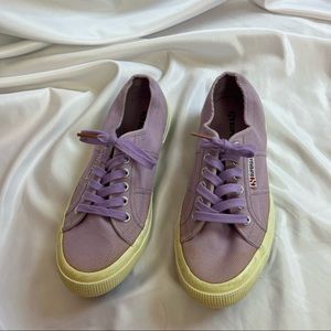 Superga Lilac Purple Lace Up Sneakers, size 39.5 AS IS